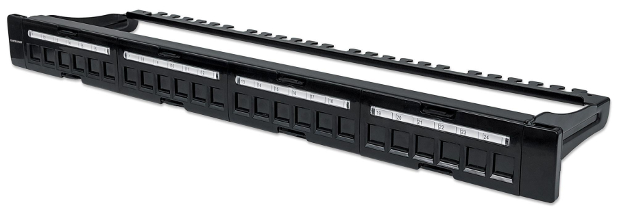 Pannello Patch Modulare 24 Porte Slim 1U Nero